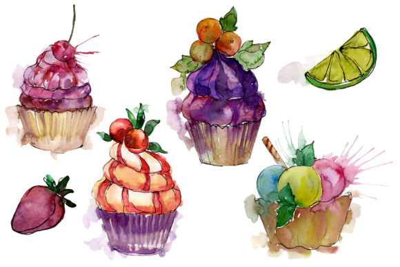 Dessert Deity Watercolor Illustrations