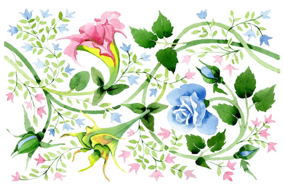 Floral Watercolor Pattern for Illustrations