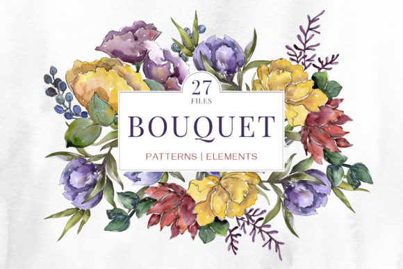 Hand-drawn Watercolor Flowers and Bouquets Illustrations