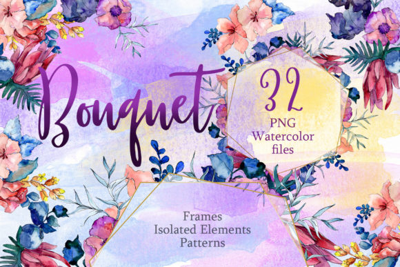 Watercolor Flower Bouquet Illustrations