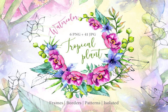 Wonderful Tropical Plant Watercolor Set